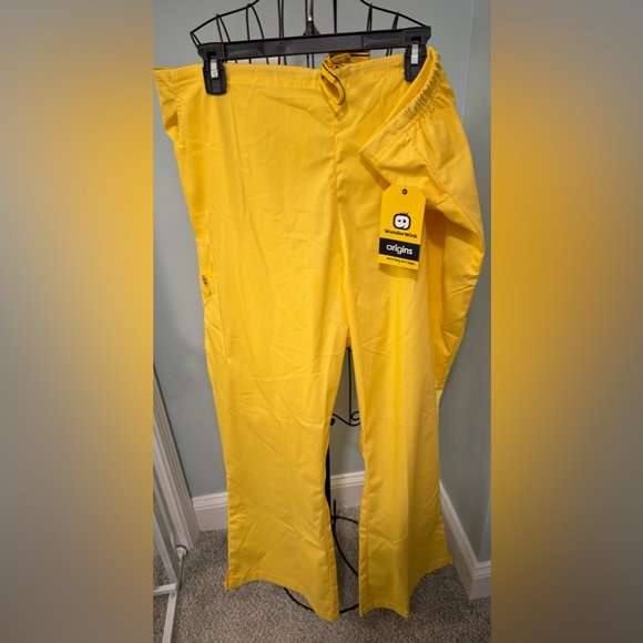 WonderWink Origins Women's Drawstring Flare Scrub Pants 5026 4X 4XL Yellow FLAW - Picture 1 of 16
